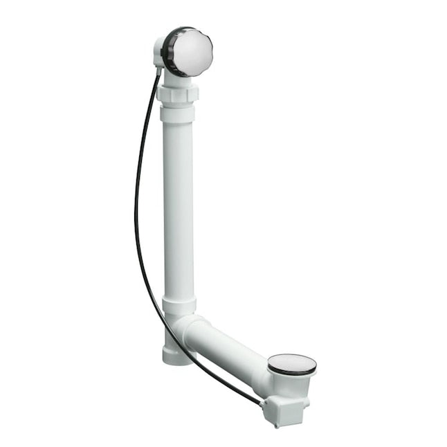 KOHLER 1.5-in Polished Chrome Cable Drive Drain with PVC Pipe