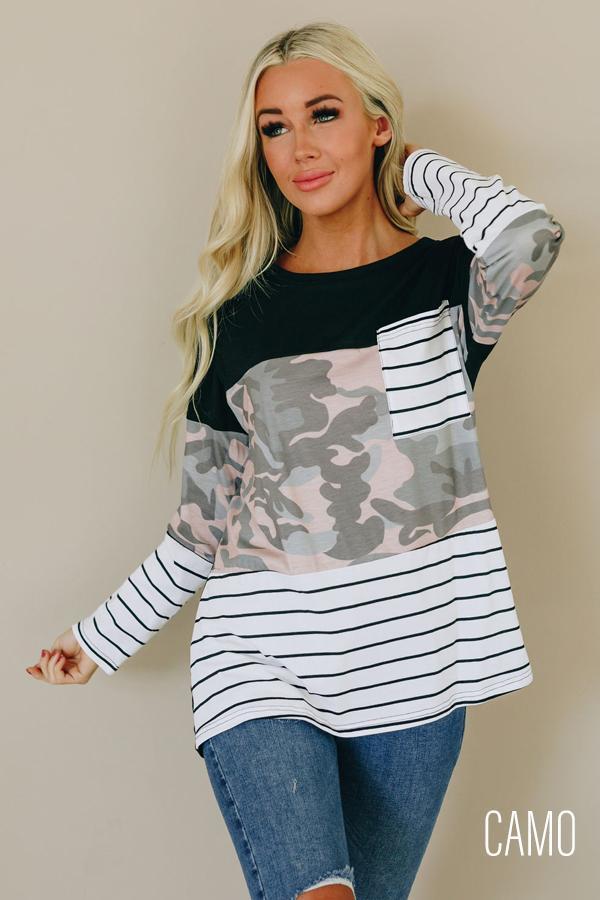 color coordinate patterned top