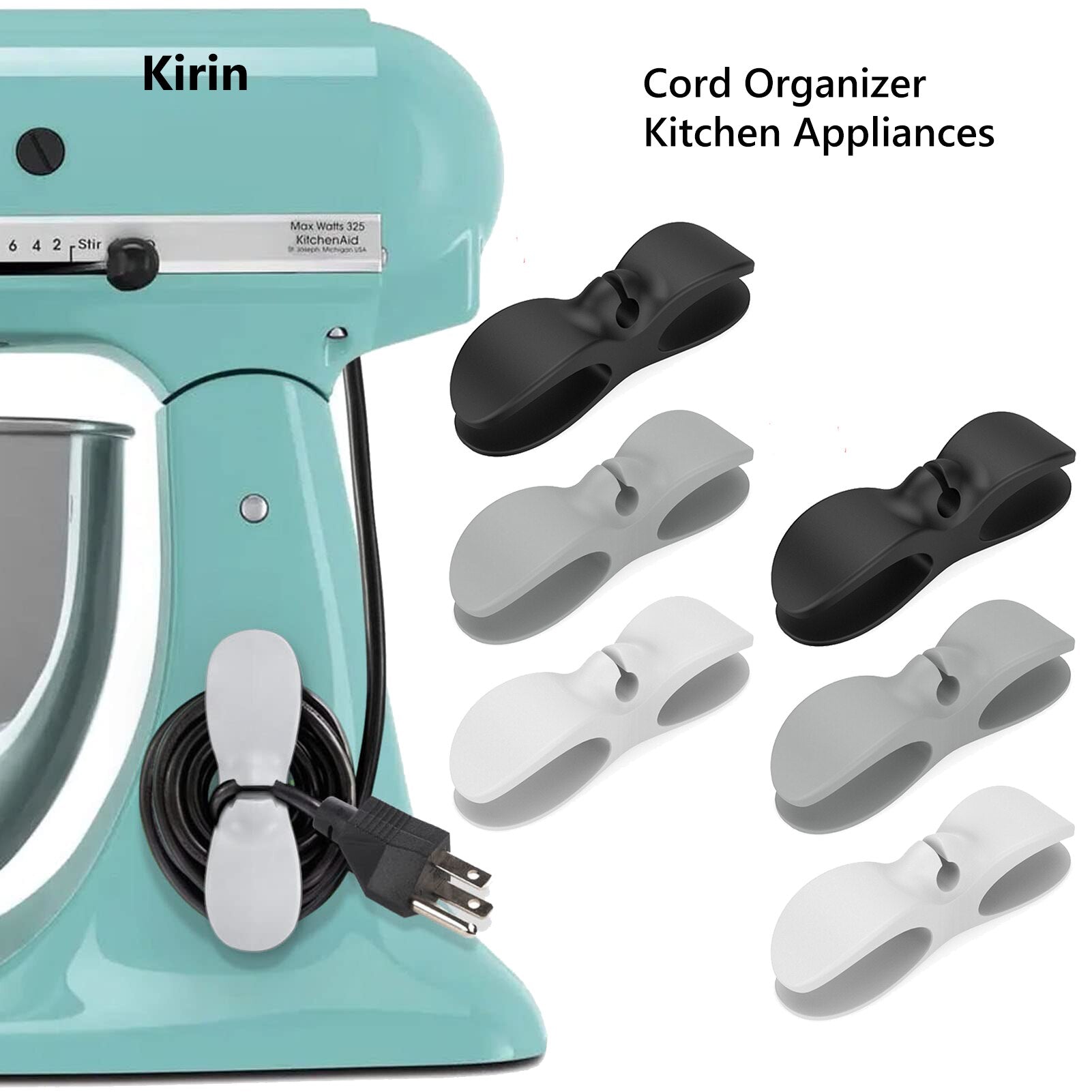 1/6/9pcs Wire Cable Organizer Tidy Management Clips Holder Adhesive Cord Storage Wrapper Winder for Kitchen Appliances Computer