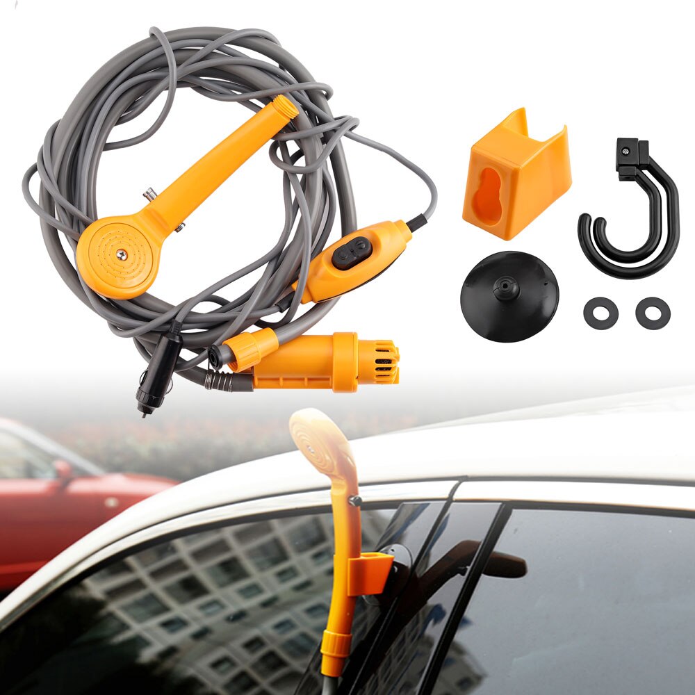 12V Camping Shower Car Shower High Pressure Power Washer Electric Pump For Outdoor Camping Travel Pet Portable Car Washer Shower