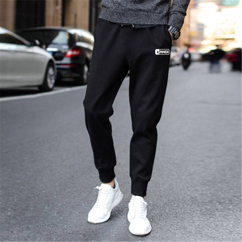 2021 bouquel spring summer korean version of the trend thin pants mens straight nine points casual trousers sportswear