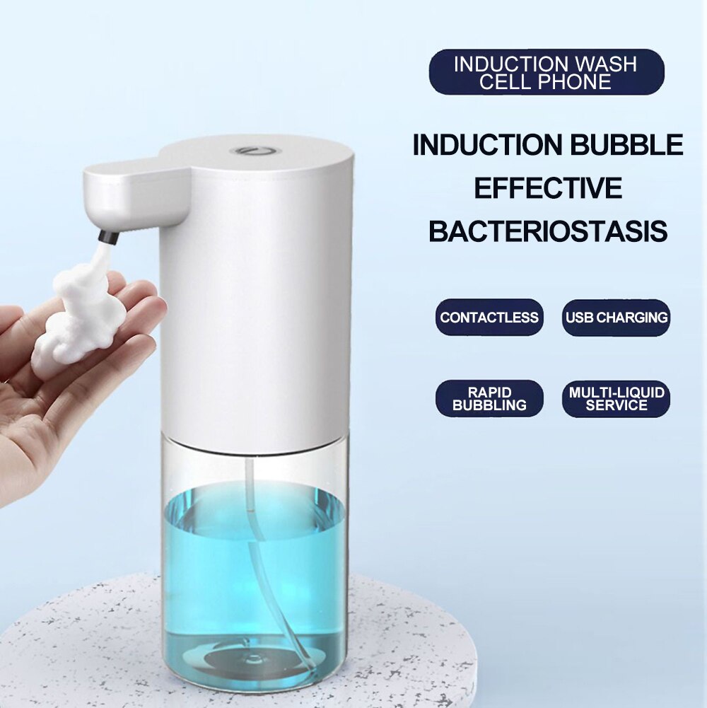 350ml Automatic Smart Foam Soap Dispenser Rechargeable Infrared Motion Sensor Hand Sanitizer For Bathroom Kitchen Countertop