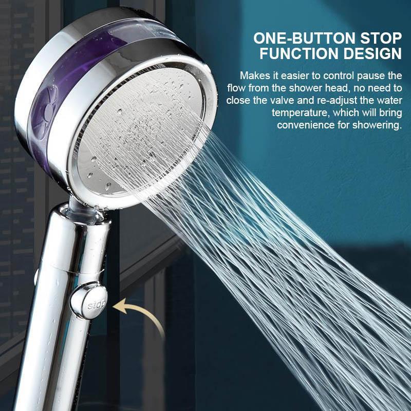 360 Rotated Turbocharged Rainfall Shower Head Bathroom Handheld Multiple Colors Water Saving High-Pressure Massage Shower Nozzle