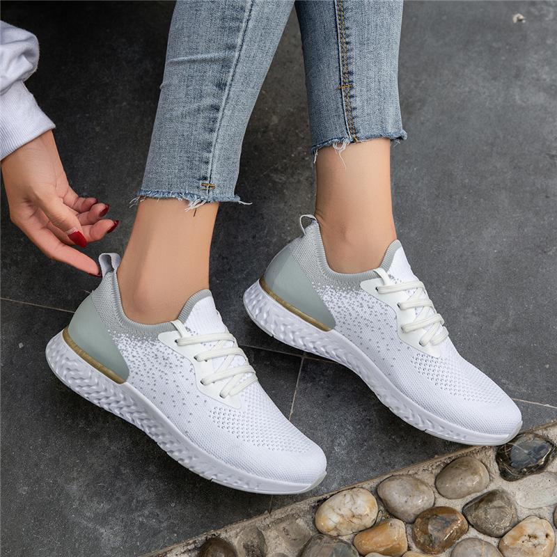 womens flyknit tennis lace up sneakers
