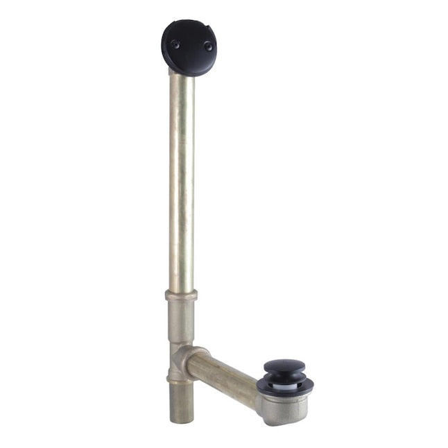 Kingston Brass 1.5-in Brushed Black Foot Lock Drain with Brass Pipe