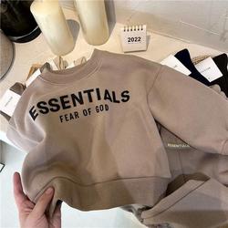 Kids Essentials Set Autumn and Winter 2022 Boys' Letter Printing Crew Neck Sweater Pants Children's Two Piece Set