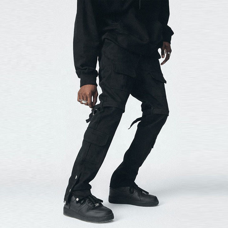 OEM custom button detailing cargo pants streetwear cargo pants khaki track cargo pants men 2023