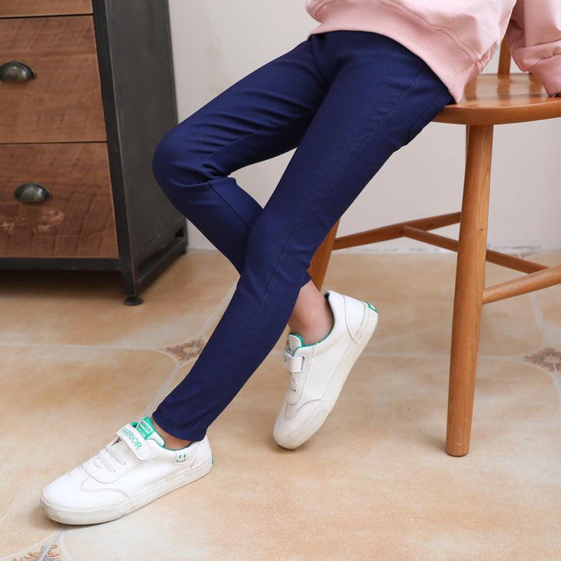 Wholesale Spring Autumn Winter Girl long Pants Kids Children Candy Color Clothing Knitted girls Leggings