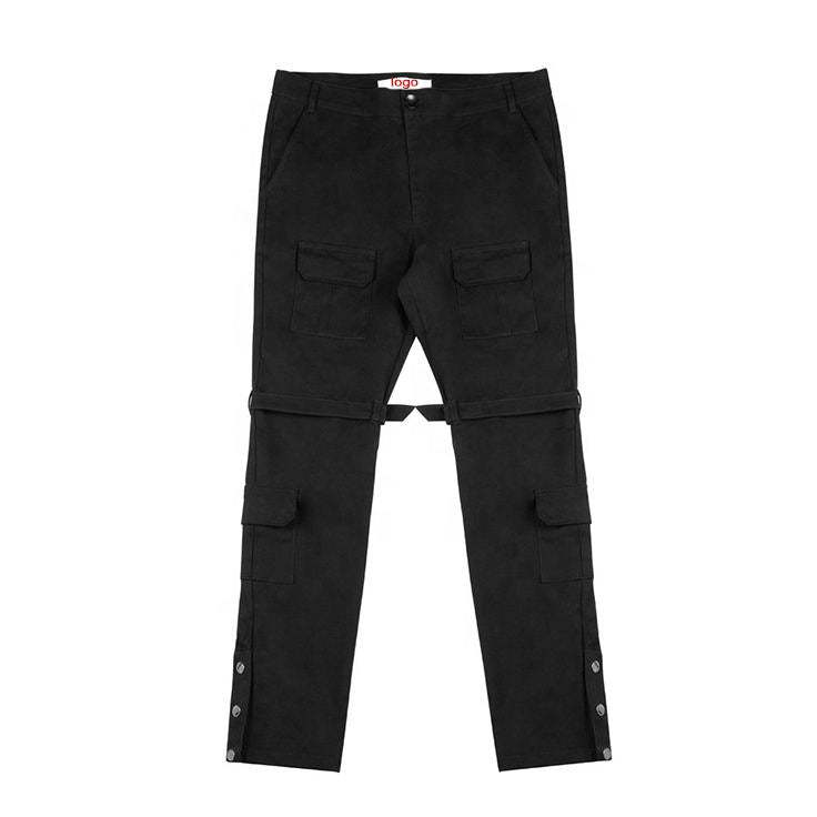 OEM custom button detailing cargo pants streetwear cargo pants khaki track cargo pants men 2023