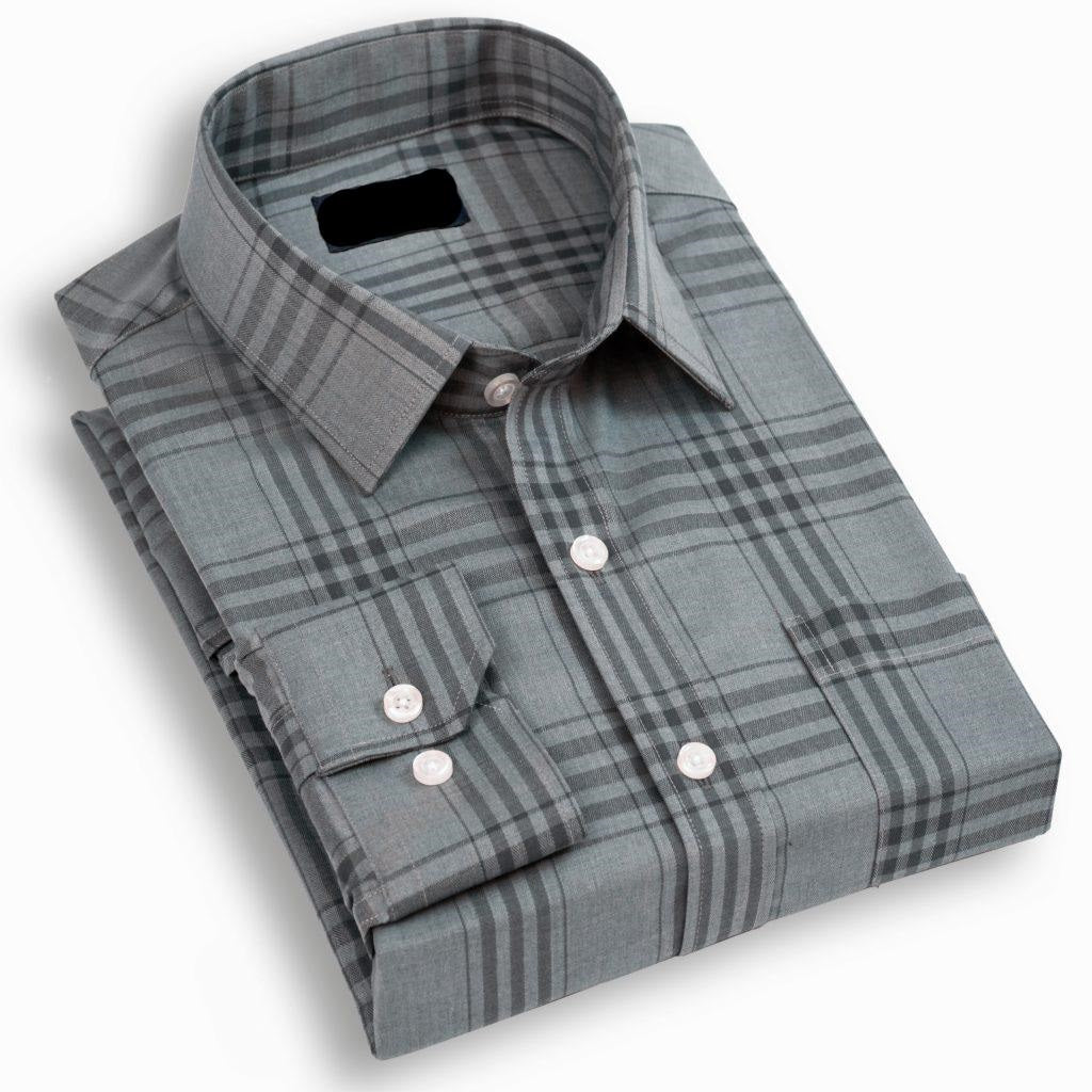Design Mens Dress Shirt Cotton-  Cheap Price High Quality men's shirt - Plaid/solid design style
