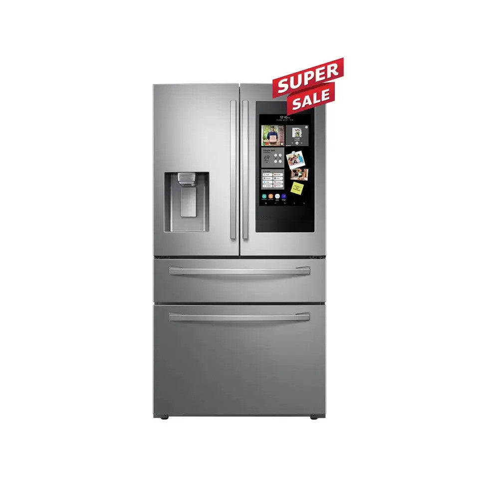 Hott 28 cu. ft. 4 Door French Door Refrigerator with 21.5, Touch Screen Family Hub in Stainless Steel