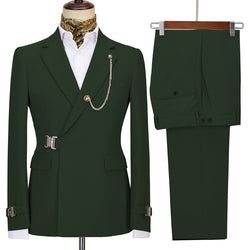 2022 New Design Mens Suits 2 Pieces Slim Fit Set Metal Clasp Custom Daily Prom Wedding Suits for Men