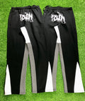 Custom gallery mens track stacked flair trouser 100% cotton flared sweatpants painted flare sweat pants men