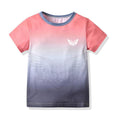 Crew Neck Tee Shirt For Kids-Purple With Print T-Shirts For Kids Wear Quick Dry Kids T-Shirts