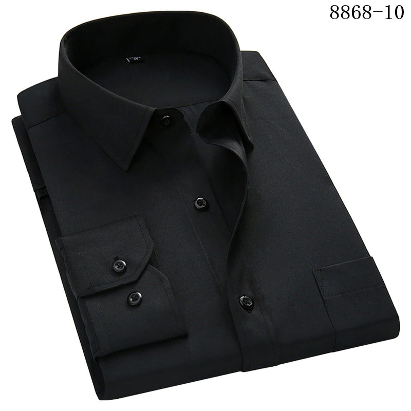 New Premium Quality Men's Casual Shirts 2023 Single Breasted Mens Slim Fit Dress Long Sleeve Shirts Soild Male Social Shirts