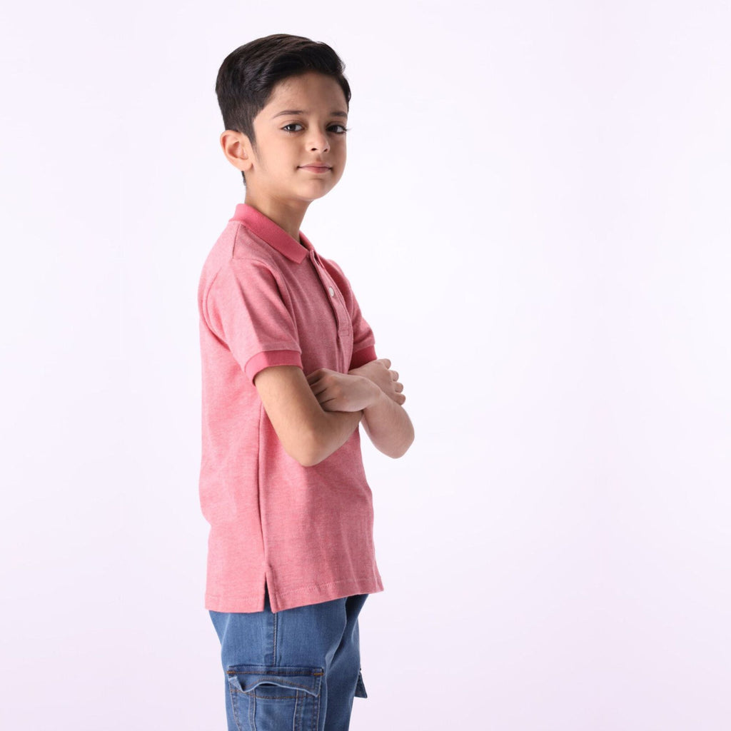 Summer Season 100% Combed Cotton Pique 220 gsm Custom Embroidered Logo Short Sleeves Rose Pink Kids Polo Shirt