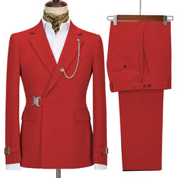 2022 New Design Mens Suits 2 Pieces Slim Fit Set Metal Clasp Custom Daily Prom Wedding Suits for Men