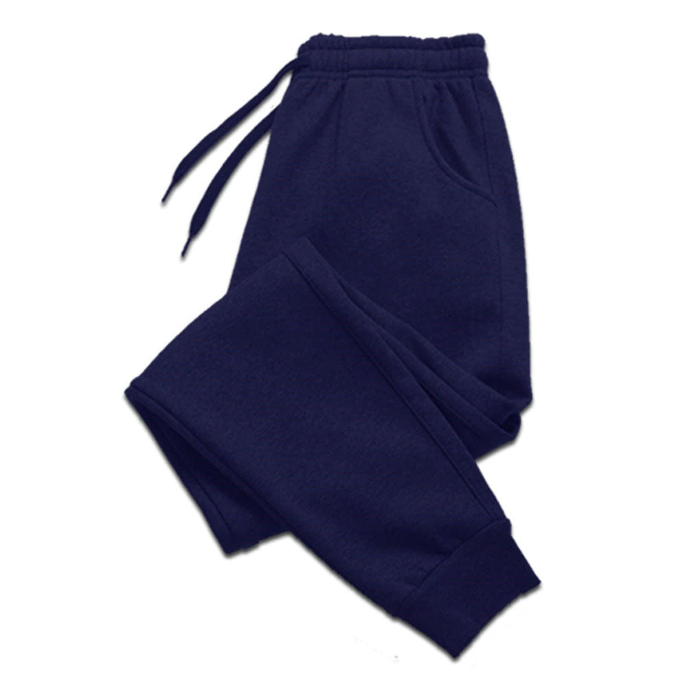 Men's Casual Pants With Pockets Autumn Winter Fleece Trousers Drawstring Everyday Polyester Cotton Pants Gym Jogger Sweatpants