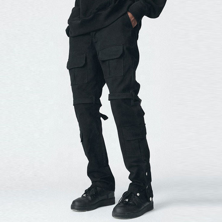 OEM custom button detailing cargo pants streetwear cargo pants khaki track cargo pants men 2023