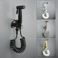 Bathroom Toilet Fixture Single Hole Bidet Body with Sprayer Holder Cold Tap Black Chrome Gold Grey Outdoor Handheld Shattaff Kit