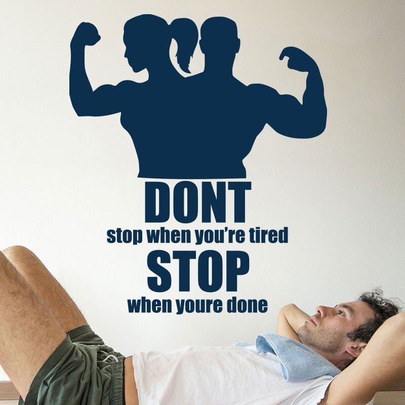 Celebrity Quotes Motivational slogans Gym Wall Stickers Removable Vinyl Customizable Slogans Fitness Wall Stickers 3A04