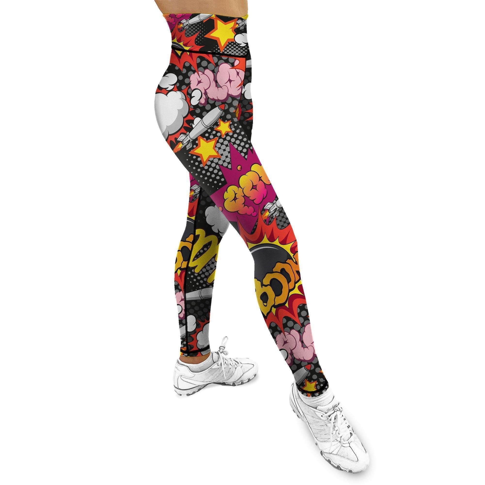 comic boom pow beverly leggings