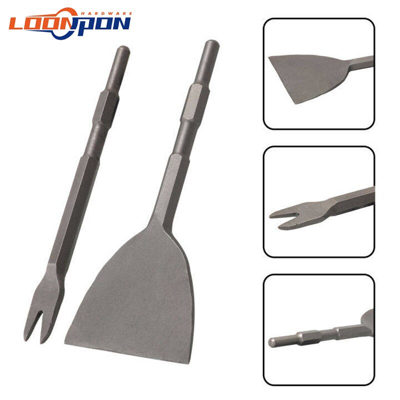 Electric Hammer Chisel 280x150mm &amp; 275x122mm Concrete Impact Drill Elbow Extension Drill Bit Motor Removal Tool Tile Chisel
