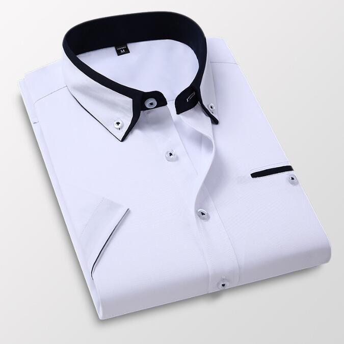 Short Sleeve Shirt Men's Summer Short Sleeve Men's Shirt Slim Fit High Quality Casual Dress Groomsmen Shirt