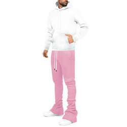 Streetwear Flare Stacked Pant Men Solid Color Pants Sweatpants Stacked Pants