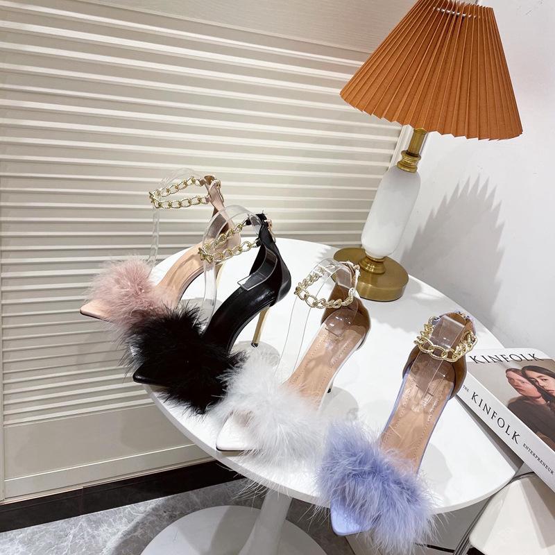free shipping professional fur upper bandage shoes for women wedding shoe high heels big size 42 43 ladies heel high wholesale