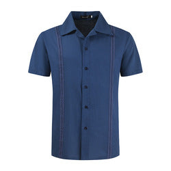 Wholesale Casual Fashion Design Summer Short Sleeve Shirts Button Up Mens Linen Beach Shirt