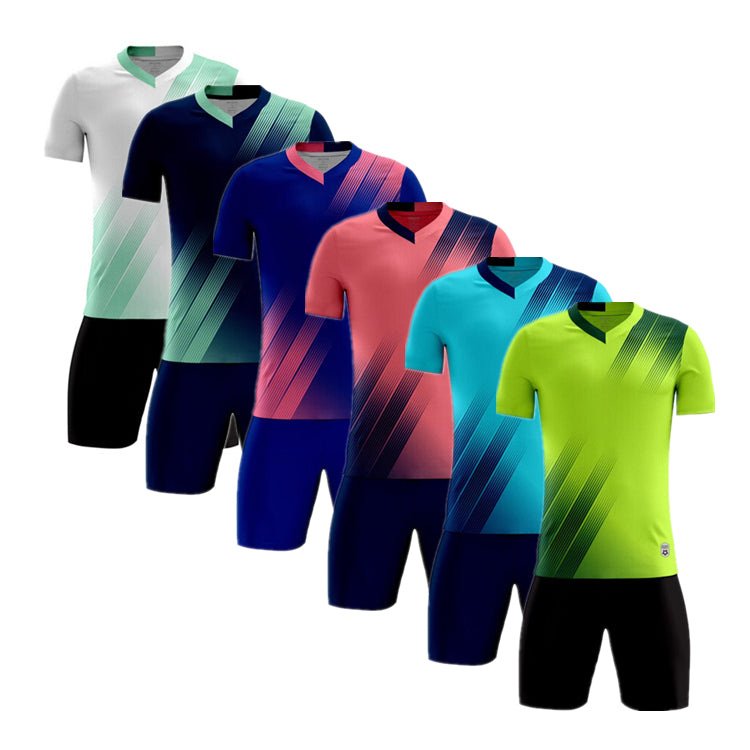 Wholesale Supplier Team Design Breathable Sport Wear Soccer Shirt Set Quick Dry Adult Black Custom Football Uniform Jersey Kit