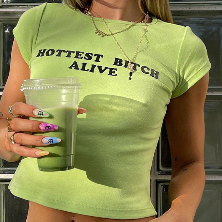 Custom blank plain cropped Logo tee Cotton women's t-shirts Fitness Fit T Shirts Ladies bodycon Crop Tops tshirt for women