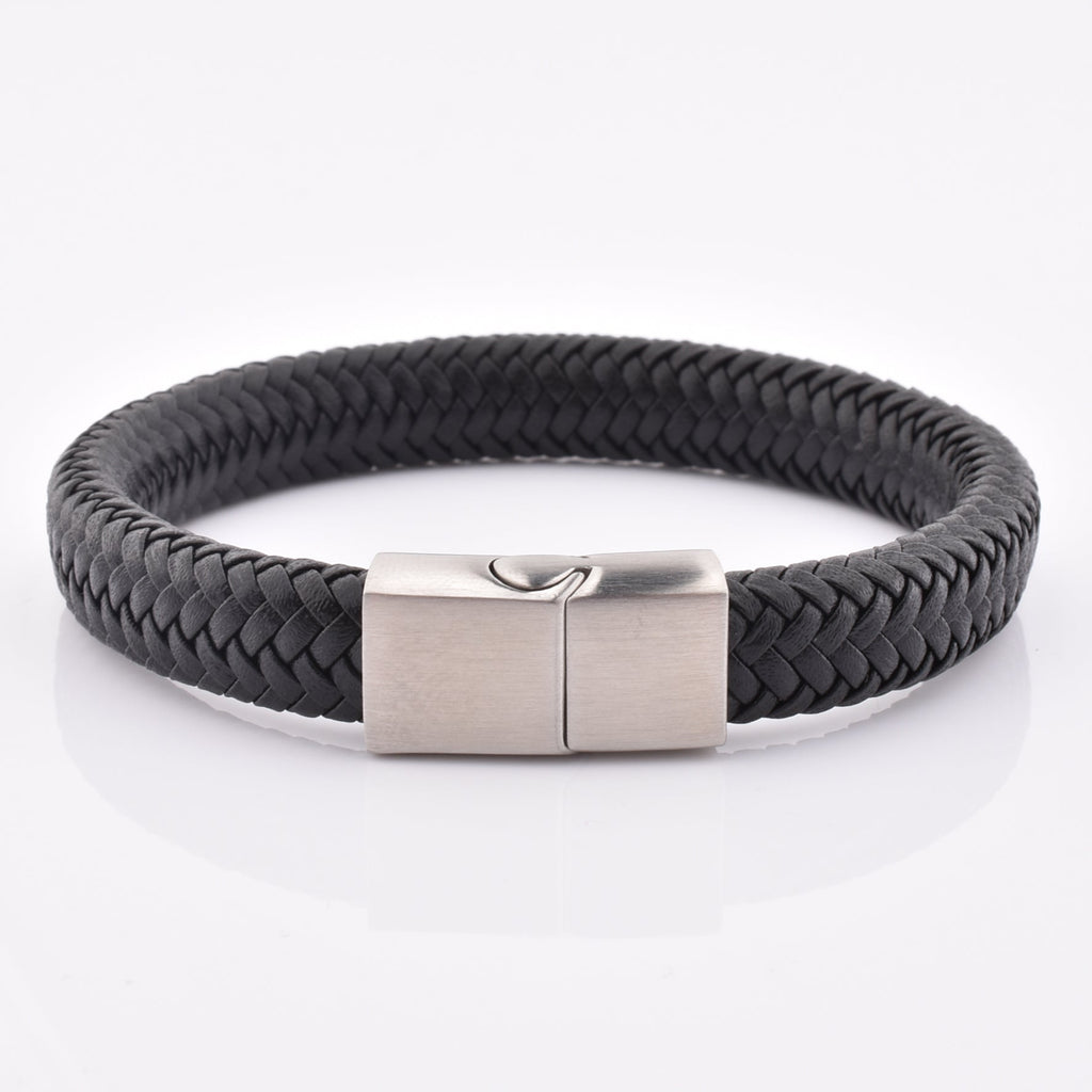 wholesale luxury mens magnetic clasp men jewelry bracelet real leather bracelet