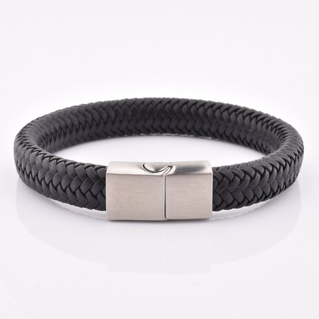 wholesale luxury mens magnetic clasp men jewelry bracelet real leather bracelet 1