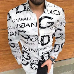 slim men tee dress shirts casual clothes men long sleeve printing shirts mens shirts