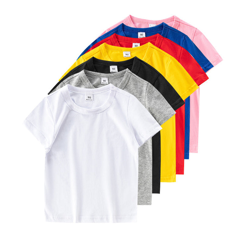 Multiple Colour Kids T shirts Plain O-Neck Tee Shirt Children Unisex Girl's and Boy's T-shirts