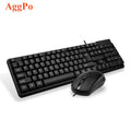 Office game keyboard and mouse set, Computer PC gaming Wired USB mouse and Keyboard combo