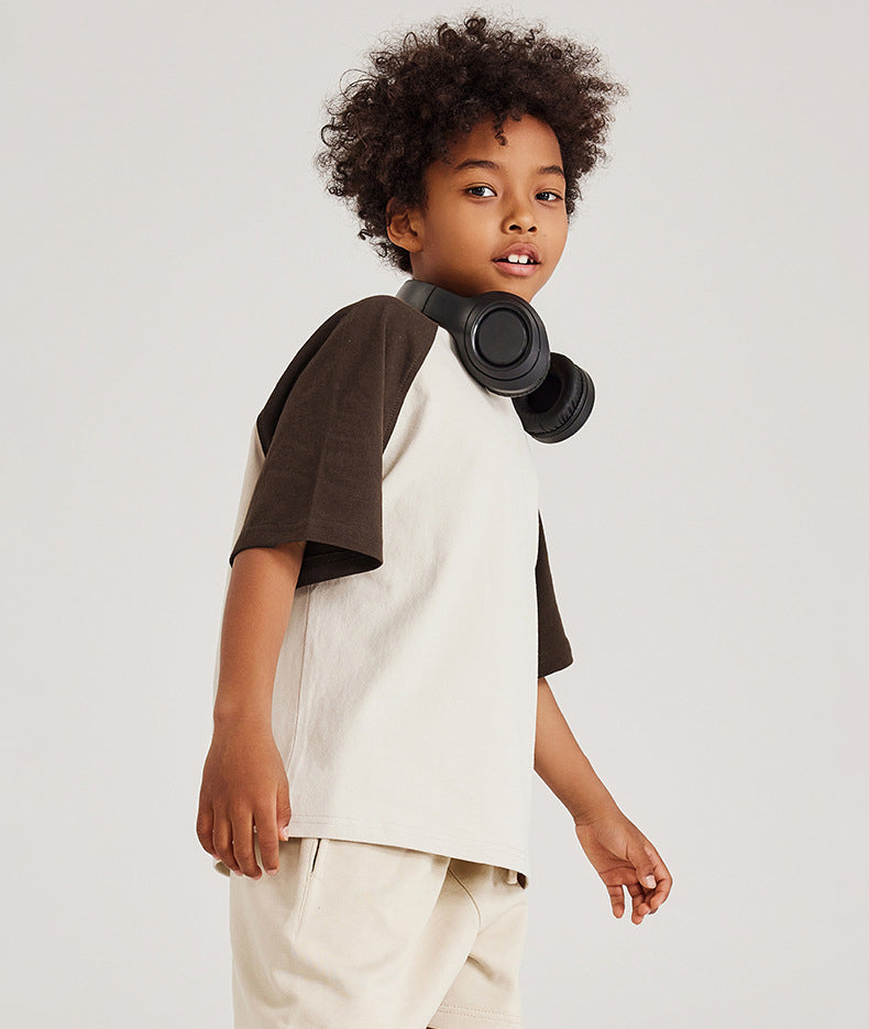 ET-081 Custom Baby Clothes Unisex Toddler Clothing Kids Bamboo Shirt Solid Oversized Tshirt Baby Boys and Girls' t shirt