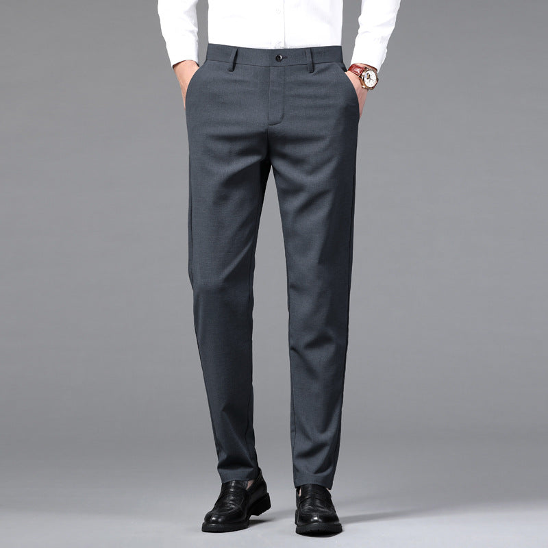 New summer high-end quality casual pants men's comfortable lightweight soft slim micro elastic business casual suit pants men