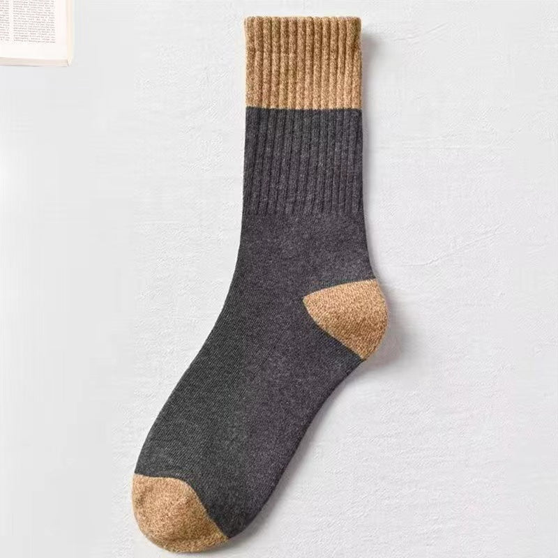 Men's and women's universal autumn and winter thickened plus fluff ring socks combed cotton crew socks women wholesale