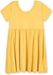 Toddler Girl Buttery Soft Bamboo Short Sleeve Kids Dresses Twirl Dress