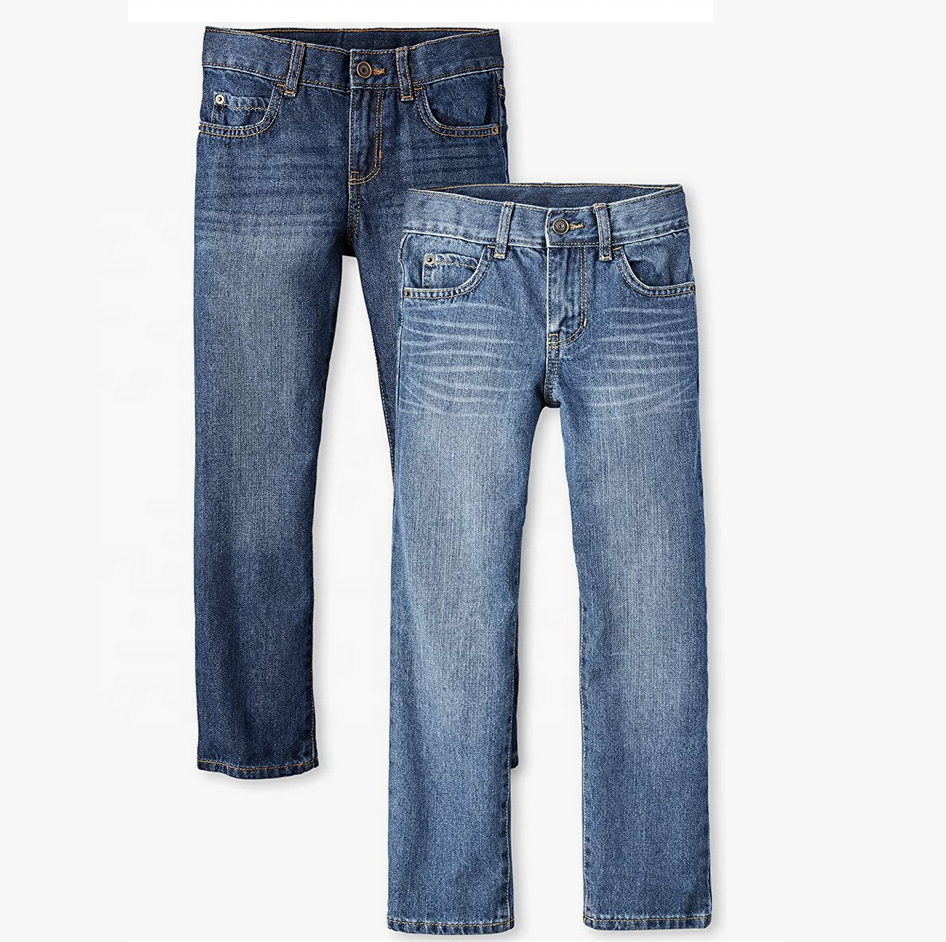 New Design Kids Denim Jeans Full Length Black Blue Jeans Boys Elastic Waist Pants Children's Clothing