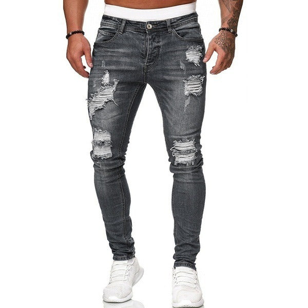 2022 mens slim fit ripped jeans Stretch Jeans Casual Pants multi-color denim jeans for men