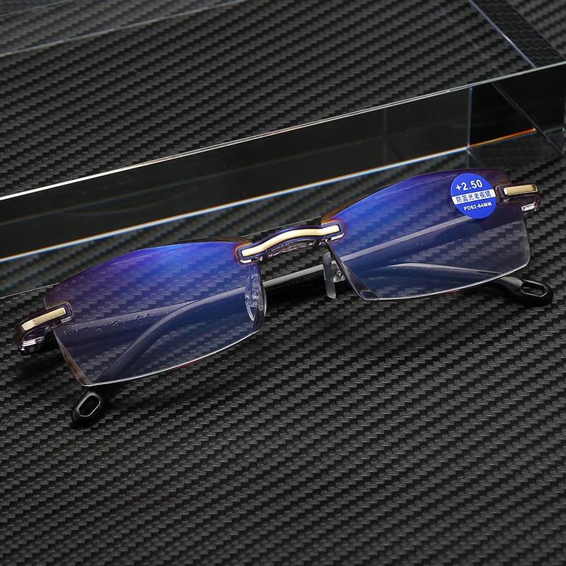 ahora anti blue light blocking rimless reading glasses women men square frameless presbyopic glasses diopters 1 0 1 5 2 2 5 4 0