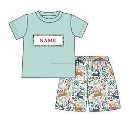 High Quality Children Clothes Boutique Name Embroidery Baby Smocked Girl Dresses Sets with School Backpack