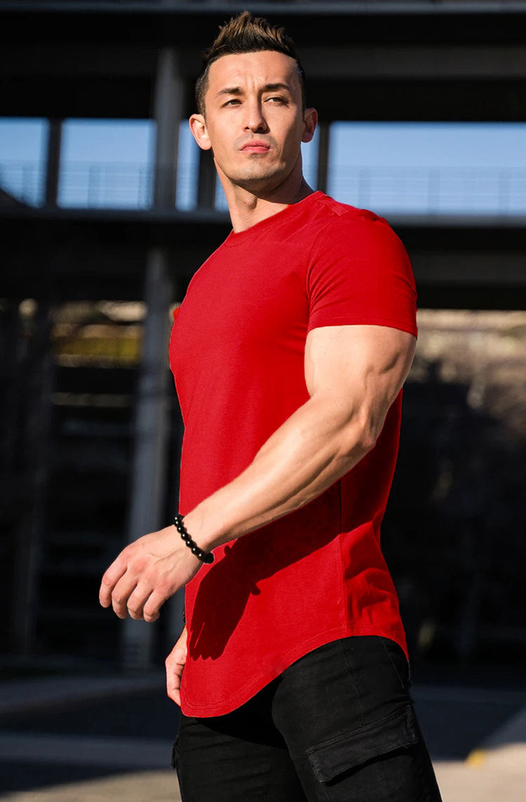 Men's Tshirt Men Tee Tops Wholesale Custom Short Sleeve Breathable Sport Running Fitness Muscle Bodybuilding Mens Gym T Shirt