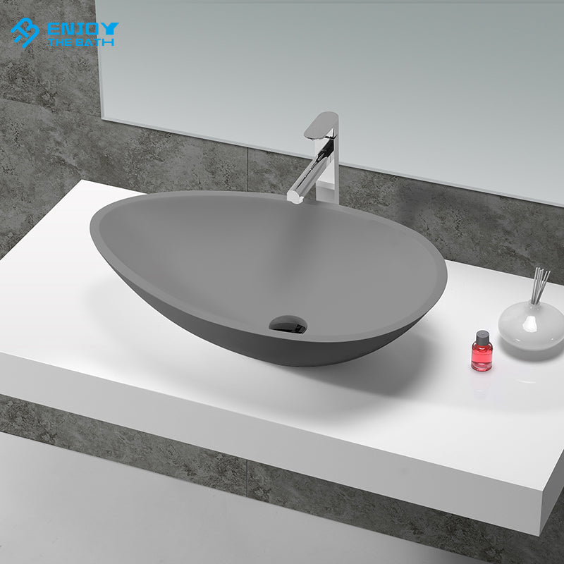 2020 new gray bathroom sink with no faucet hole above counter basin for modern design