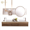 Spectacular design modern large size double sink wall-hung bathroom vanity