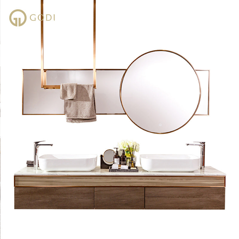 Spectacular design modern large size double sink wall-hung bathroom vanity